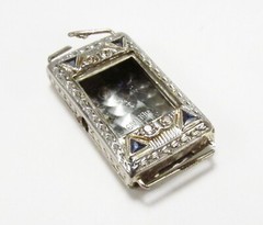 Antique 1930s Belais NY USA 18K White Gold Sapphire Diamond Ladies Watch Case