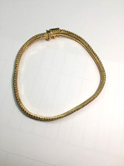 Vintage Milor Italy Bracelet 925 Silver Gold-Plated 7.5″ Chevron V-Link, 13gGram
