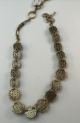 MONET Gold Tone Golden Brown Adjustable 17″-19″ Necklace READ