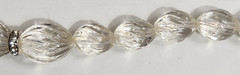 Vtg Graduated Glass Swirl Beads Rhinestone Spacers Silvertone Art Deco Beauty
