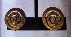 VINTAGE Gold Plated Round Shape Pair Earrings