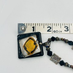 Murano Black Gold Necklace Silver Glass