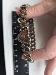 VTG WWII 1940s LaMode Sweetheart Heart Expansion Bracelet Precious Metal Petina