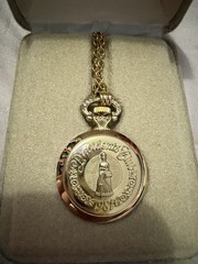 Avon Vintage 1981 Presidents Club Watch Pendant, Long Gold Chain