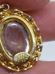 Vintage Art Deco Style Clear Quartz Cabochon Earrings GF 1/20 12K JJJ Signed