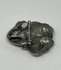Art Nouveau Silver Plated Pewter Lady with Lotus/Waterlily Brooch Pendant