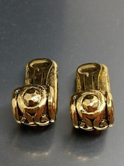 Vintage Gold Tone Swirl Pattern Earrings Wearable Art Fashion Unique Classy