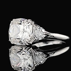 14k White Gold Engagement Ring 6.18ct Lab Grown Simulate Diamond Cushion Shape