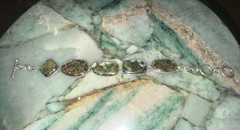 Vintage 925 sterling silver LUC abalone 8 inch toggle clasp bracelet