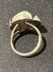 Vintage Navajo Sterling Silver Turquoise Cuff Bracelet & Ring: 38g /7g