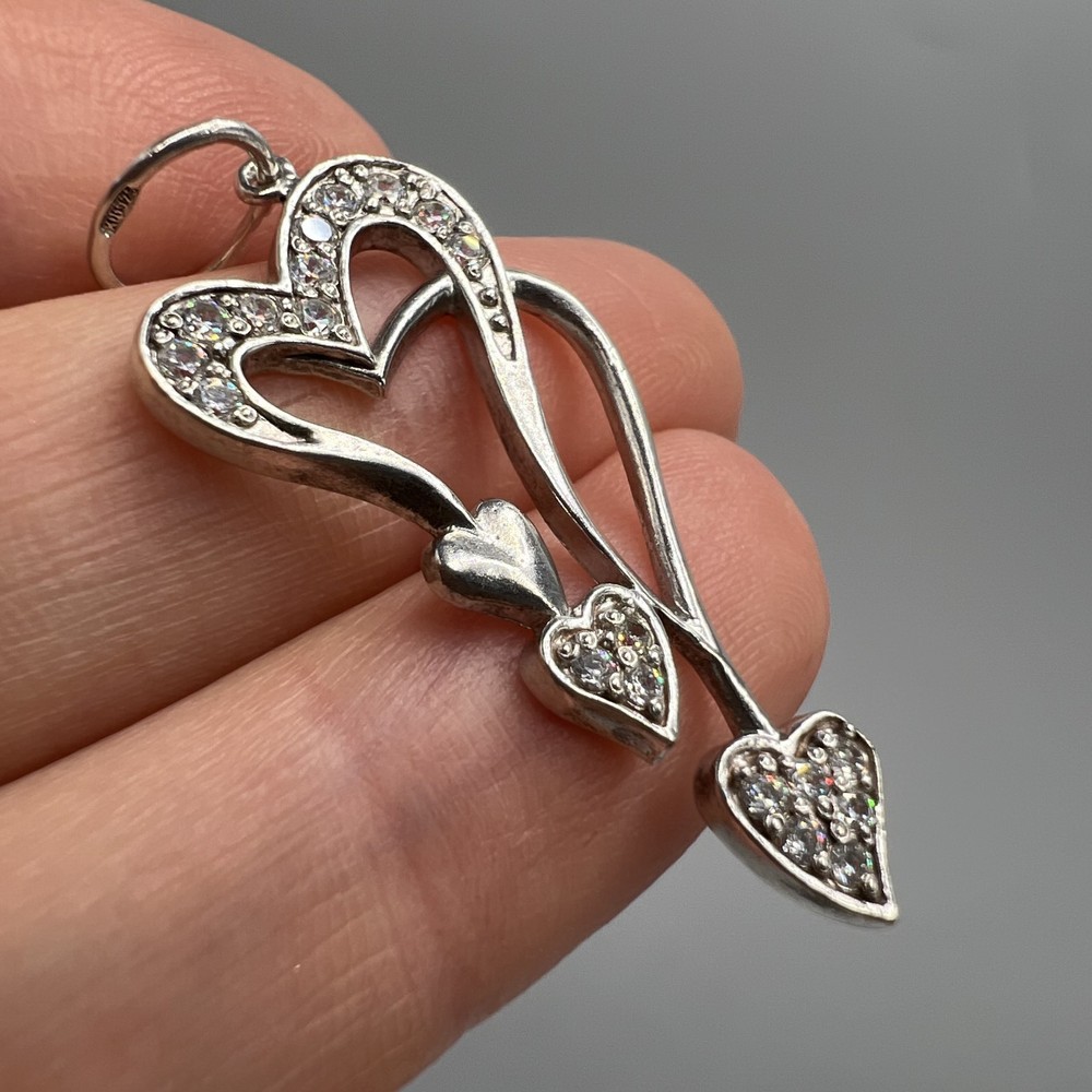 Vintage Pendant Icon Necklace Jewelry Sterling Silver 925 Beautiful Heart 2.44gr