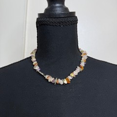 Vintage Artisan Multi-stone Chip Gemstone Necklace