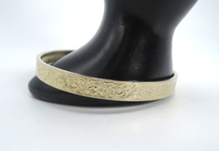 Gold Tone Etched Bangle Bracelet, 1970-’80s