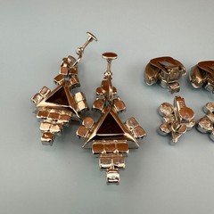 Vintage Rhinestone Earrings Lot Art Deco Style Dangle Climber Some Signed