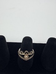 Vintage Estate Custom Jewelry Ring Lot, 8 Rings With Heart Shape Case