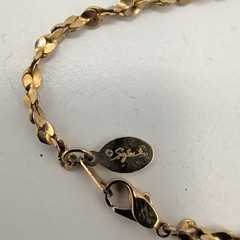 Vintage Sigal Gold Tone Twisted Flat Link Serpentine Chain Necklace 16″