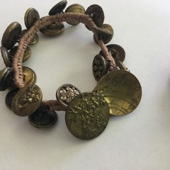 ANTIQUE BUTTON Bracelets European , West Germany, Czech. Circa 1900 2 BRACELETS