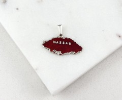 Vintage 925 Sterling Silver Red Enamel Nassau Bahamas Charm Pendant