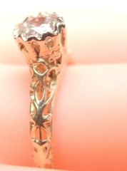 Antique Art Deco Engagement 14K Rose Gold Ring Size 7 UK-N1/2 EGL USA