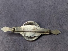 Antique 1920 3D Lady Liberty Repousse US Barber Dime Coin Silver Brooch Pin