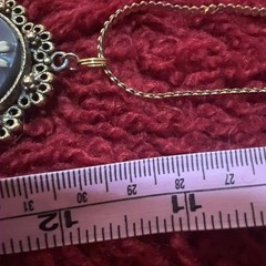Vtg Carved Ivory Lucite Rose Cameo Gold Tone Pendant Necklace