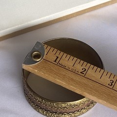 Vintage Brass and Copper Metal Woven Cuff Bracelet Boho Gypsy Style