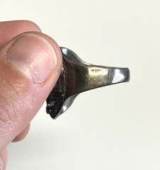 Vintage G & S Gordon Smith 1985 Skull Mask Black Signed Biker Ring Sz 11.75