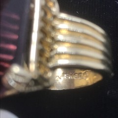 Vintage 18KT GE Gold Plated Large Purple Crystal Unique Cut Ring varied sizes