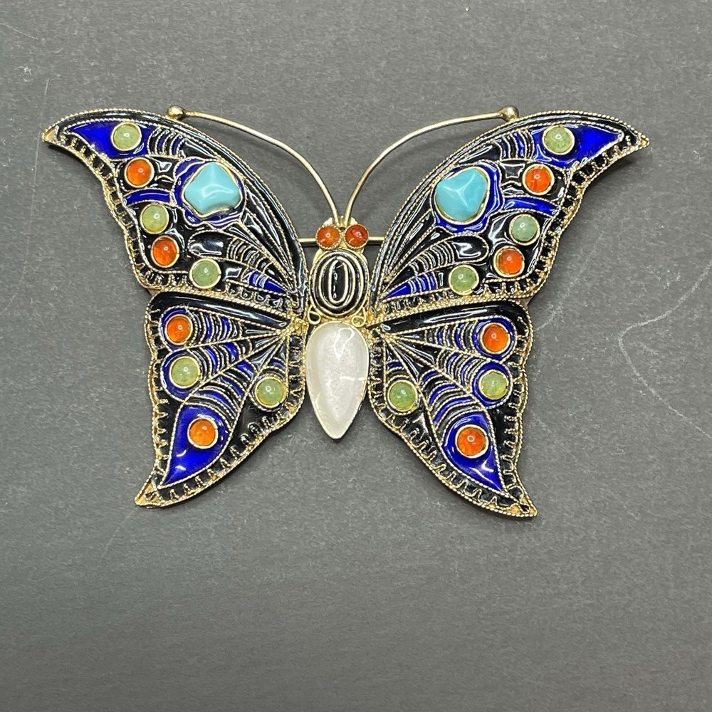 Metropolitan Museum Art Butterfly Cleo Brooch Sterling Silver 3.25″ MMA 1992