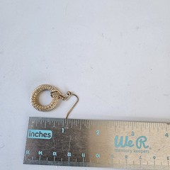 Vintage Gold Tone Mesh Earrings Hoop Hook Pierced Round Rope Shape Dangle MCM