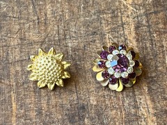 Vintage Flower Brooch Lot #4, 11 Pieces, Enamel Rhinestone Cloisonne Wear/Resell