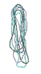 Vintage 80s Blue Green Beaded Twist Necklace Lot Multi Strand No Clasp Statement