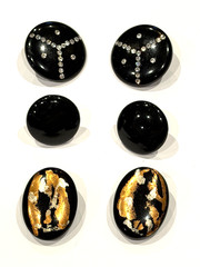 CELEBRITY BLACK GOLD SILVER RHINESTONE ENAMEL POST CLIP ON EARRINGS MCM LOT 20
