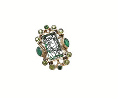 Nicky Butler Ring 925 Sterling Silver Green Rutilated Quartz Peridot Designer