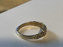 Antique Gold Filled Baby Band Ring TINY Size 0.5 Red Stones PROJECT 🌺🌺