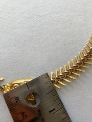 Vtg MDM Maison De Mode Fish Bone FishHead Necklace Gold Tone 16” Mermaidcore