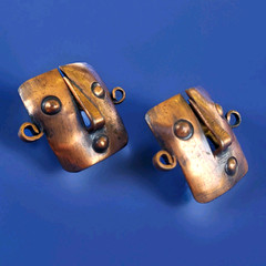 Original Vintage 1940’s 1950’s Pedro Pujol Copper Hand made Modernist Earrings