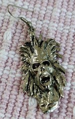Vintage Iron Maiden’s Eddie Single Silvertoned Dangle Pierced Earring