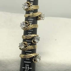 Vintage 18KT GE Gold Plated & Cubic Zirconia in Bold Look Ring varied sizes