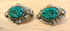 Selro Selini Vintage Green Chunky Bracelet & Earrings Set