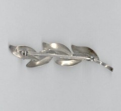 Signed TEKA Silver Leaf Bar Pin Theodor Klotz GERMANY