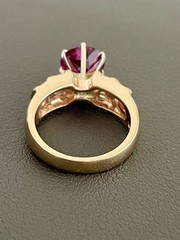 14KT Yellow Gold 2.64CT Pink Tourmaline & 0.80CTW Diamond Ring. Size 7 (A26)
