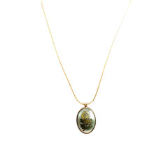 Reed and Barton Damascene November Chrysanthemum Pendant 24KT GEP Necklace