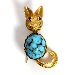 18K Turquoise Pin