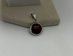 Vintage Southwestern Style Sterling Silver Red Pendant Jewelry