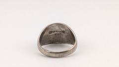 Vintage Sterling Silver Dome Ring Engraved Floral Signet Style Bohemian Size 6.5