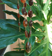 Vintage Bultic Amber Graduated Nuggets Wire Wrapped Necklace 24” 26g