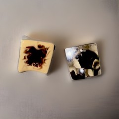 Enamel Shimmer Gold Swirl Square silver tone back posts