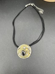 Multiple Strand Necklace With Ornate Pendant 16” + 3” Extender
