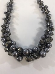 Jewelry Lot 7 Wearable Graduated Faux Pearl Necklaces Bronze Gold Black Silver